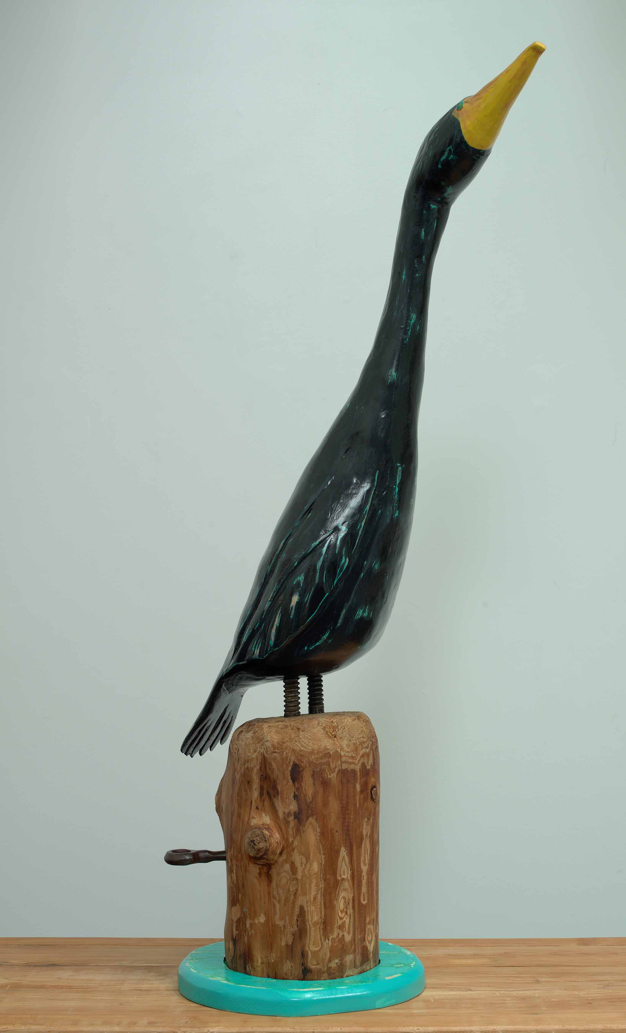 Prince of Tides  2025, pine, metal and acrylic, 47.25 x 13 x 21 inches