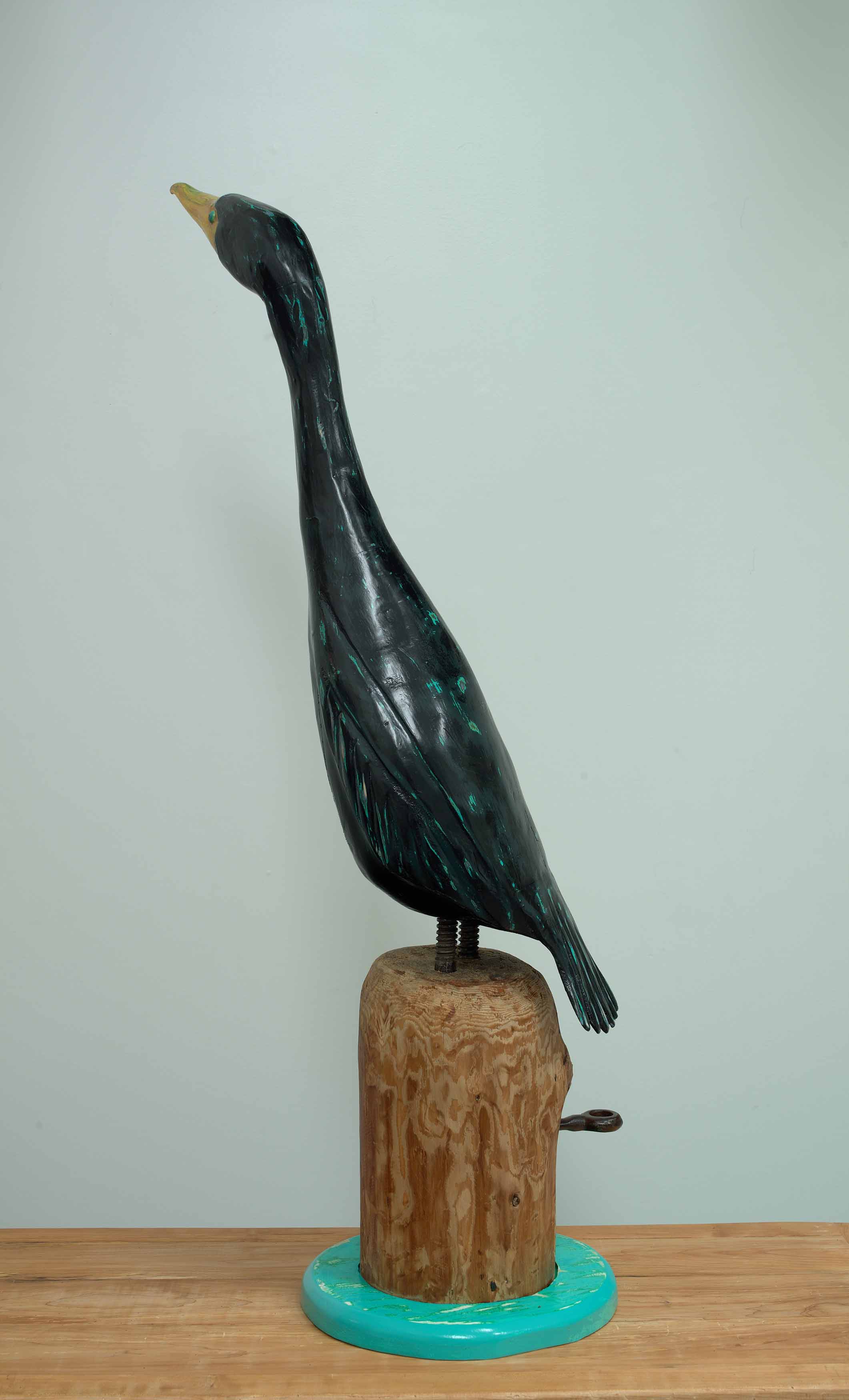 Prince of Tides  2025, pine, metal and acrylic, 47.25 x 13 x 21 inches